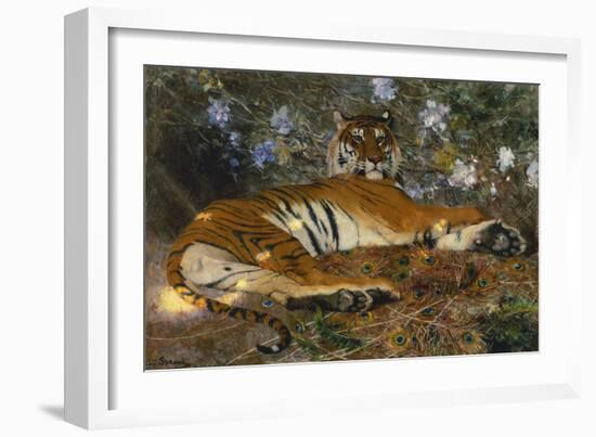 Tiger from Annam; Tigre de l'Annam-Gustave Surand-Framed Giclee Print