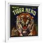 Tiger Head Brand - Redlands, California - Citrus Crate Label-Lantern Press-Framed Art Print