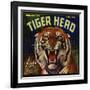 Tiger Head Brand - Redlands, California - Citrus Crate Label-Lantern Press-Framed Art Print