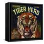 Tiger Head Brand - Redlands, California - Citrus Crate Label-Lantern Press-Framed Stretched Canvas