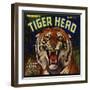 Tiger Head Brand - Redlands, California - Citrus Crate Label-Lantern Press-Framed Art Print