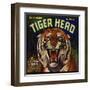 Tiger Head Brand - Redlands, California - Citrus Crate Label-Lantern Press-Framed Art Print