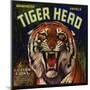 Tiger Head Brand - Redlands, California - Citrus Crate Label-Lantern Press-Mounted Art Print