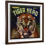 Tiger Head Brand - Redlands, California - Citrus Crate Label-Lantern Press-Framed Art Print