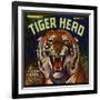 Tiger Head Brand - Redlands, California - Citrus Crate Label-Lantern Press-Framed Art Print