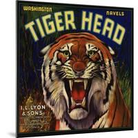 Tiger Head Brand - Redlands, California - Citrus Crate Label-Lantern Press-Mounted Art Print