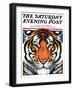 "Tiger Head," Saturday Evening Post Cover, September 18, 1926-Paul Bransom-Framed Giclee Print