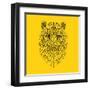 Tiger Head Yellow Mesh-NaxArt-Framed Art Print