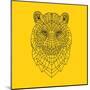 Tiger Head Yellow Mesh-NaxArt-Mounted Art Print