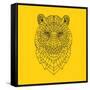 Tiger Head Yellow Mesh-NaxArt-Framed Stretched Canvas