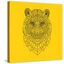 Tiger Head Yellow Mesh-NaxArt-Stretched Canvas