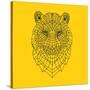 Tiger Head Yellow Mesh-NaxArt-Stretched Canvas