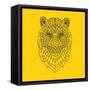 Tiger Head Yellow Mesh-NaxArt-Framed Stretched Canvas