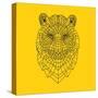 Tiger Head Yellow Mesh-NaxArt-Stretched Canvas