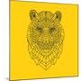 Tiger Head Yellow Mesh-NaxArt-Mounted Art Print