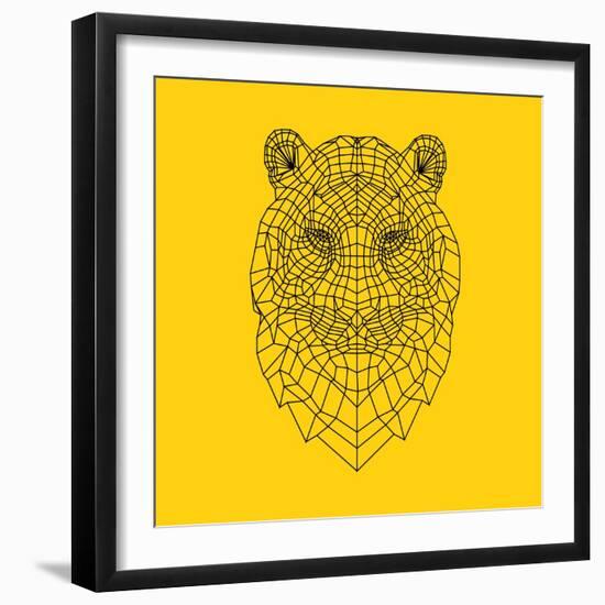 Tiger Head Yellow Mesh-NaxArt-Framed Art Print