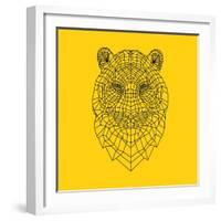 Tiger Head Yellow Mesh-NaxArt-Framed Art Print