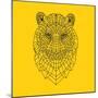 Tiger Head Yellow Mesh-NaxArt-Mounted Art Print