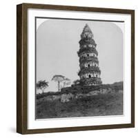 Tiger Hill Pagoda, the 'Leaning Tower, of Soo-Chow' (Suzho), China, 1900-Underwood & Underwood-Framed Photographic Print