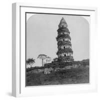 Tiger Hill Pagoda, the 'Leaning Tower, of Soo-Chow' (Suzho), China, 1900-Underwood & Underwood-Framed Photographic Print