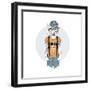 Tiger Hipster Dressed up in Cool T-Shirt-Olga_Angelloz-Framed Premium Giclee Print