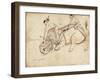 Tiger Hunt, Page from a Manuscript on Elephant Training, Early 20th Century-null-Framed Giclee Print