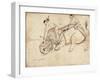 Tiger Hunt, Page from a Manuscript on Elephant Training, Early 20th Century-null-Framed Giclee Print