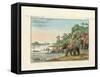 Tiger Hunting on an Indian River-null-Framed Stretched Canvas