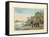 Tiger Hunting on an Indian River-null-Framed Stretched Canvas