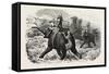 Tiger Hunting with Elephants in India-null-Framed Stretched Canvas