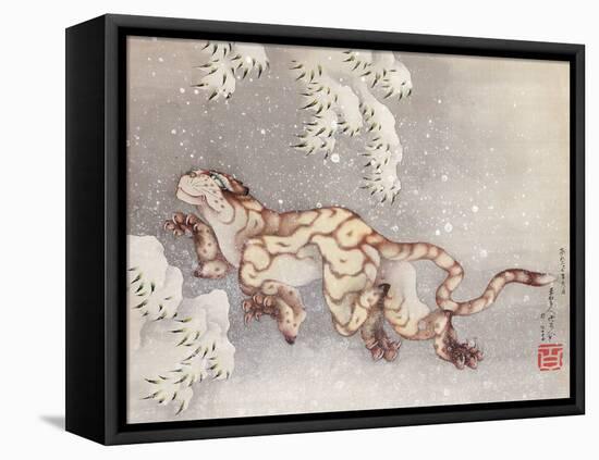 Tiger in a snowstorm. Edo Period, 1849-Katsushika Hokusai-Framed Stretched Canvas