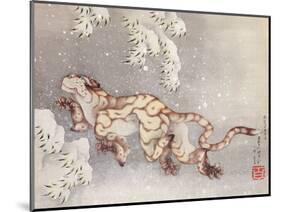 Tiger in a snowstorm. Edo Period, 1849-Katsushika Hokusai-Mounted Giclee Print