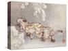 Tiger in a snowstorm. Edo Period, 1849-Katsushika Hokusai-Stretched Canvas