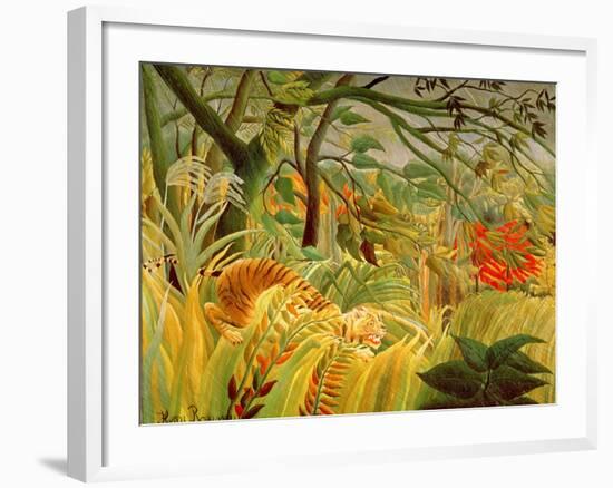 Tiger in a Tropical Storm (Surprised!) 1891-Henri Rousseau-Framed Giclee Print