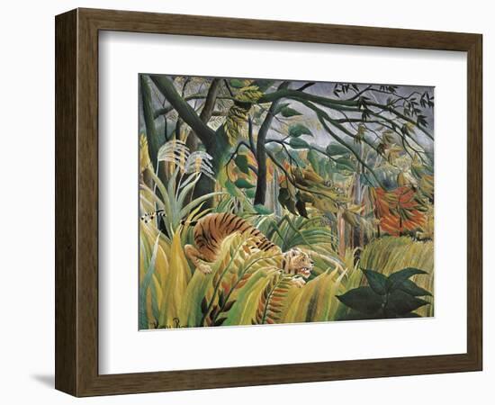 Tiger in a Tropical Storm (Surprised!)-Henri Rousseau-Framed Art Print