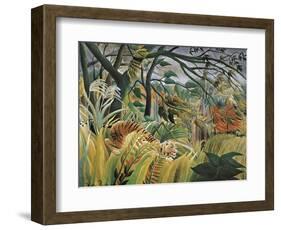 Tiger in a Tropical Storm (Surprised!)-Henri Rousseau-Framed Art Print