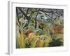 Tiger in a Tropical Storm (Surprised!)-Henri Rousseau-Framed Art Print