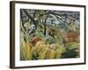 Tiger in a Tropical Storm (Surprised!)-Henri Rousseau-Framed Art Print