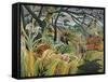 Tiger in a Tropical Storm (Surprised!)-Henri Rousseau-Framed Stretched Canvas