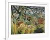 Tiger in a Tropical Storm (Surprised!)-Henri Rousseau-Framed Art Print