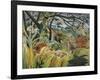 Tiger in a Tropical Storm (Surprised!)-Henri Rousseau-Framed Art Print