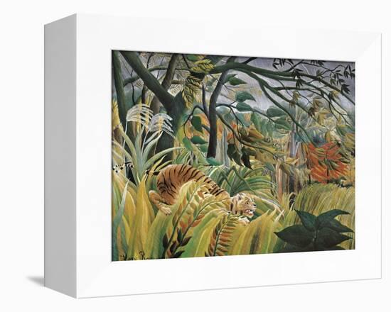 Tiger in a Tropical Storm (Surprised!)-Henri Rousseau-Framed Stretched Canvas