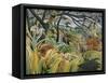 Tiger in a Tropical Storm (Surprised!)-Henri Rousseau-Framed Stretched Canvas