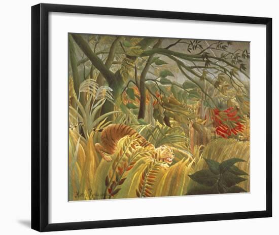 Tiger In A Tropical Storm-Henri Rousseau-Framed Premium Giclee Print