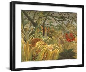 Tiger In A Tropical Storm-Henri Rousseau-Framed Premium Giclee Print