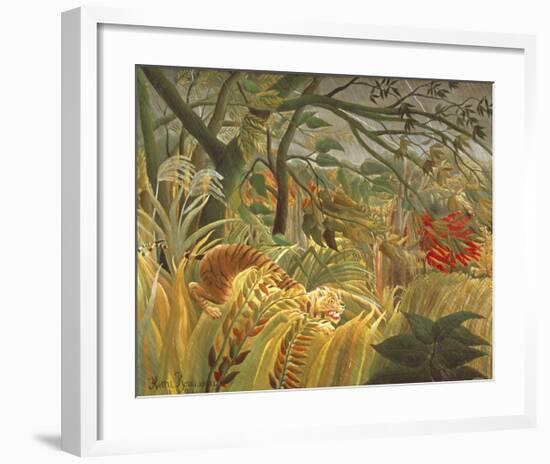 Tiger In A Tropical Storm-Henri Rousseau-Framed Premium Giclee Print