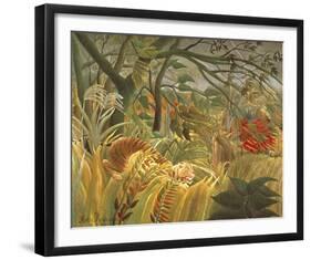 Tiger In A Tropical Storm-Henri Rousseau-Framed Giclee Print