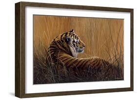Tiger in Grass-Harro Maass-Framed Giclee Print
