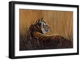 Tiger in Grass-Harro Maass-Framed Giclee Print