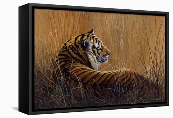 Tiger in Grass-Harro Maass-Framed Stretched Canvas